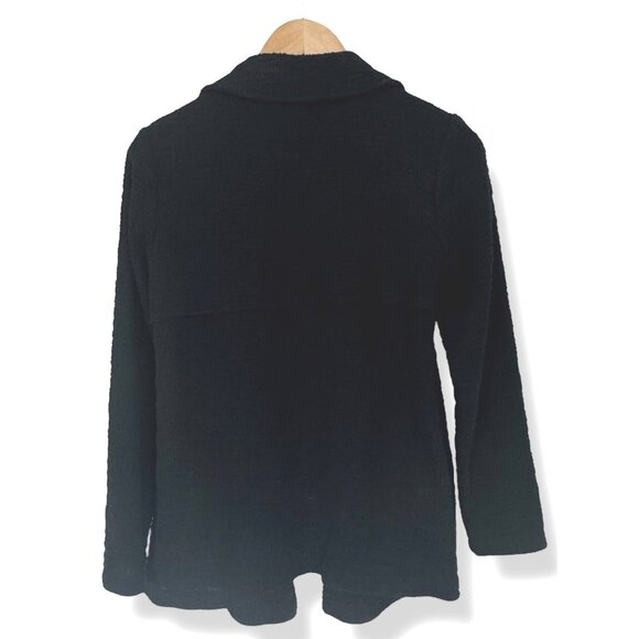 Dr2 By Daniel Rainn Black Open Front Textured Jacket with Pockets Size Small - Picture 4 of 11